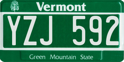 VT license plate YZJ592