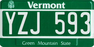 VT license plate YZJ593