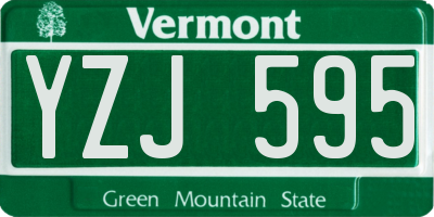 VT license plate YZJ595