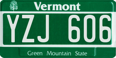 VT license plate YZJ606
