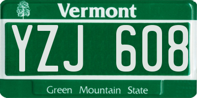 VT license plate YZJ608