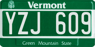 VT license plate YZJ609
