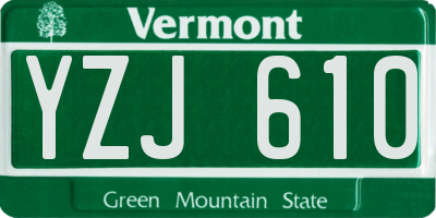 VT license plate YZJ610
