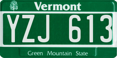 VT license plate YZJ613