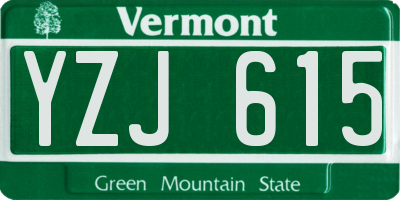 VT license plate YZJ615