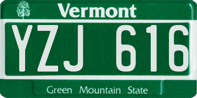 VT license plate YZJ616