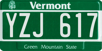 VT license plate YZJ617