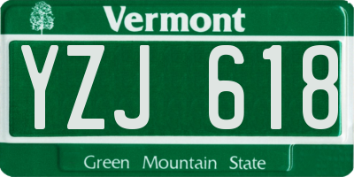 VT license plate YZJ618
