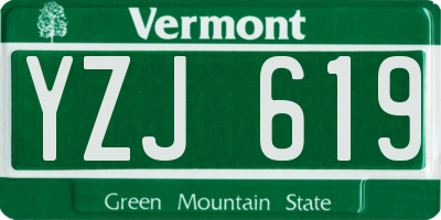 VT license plate YZJ619