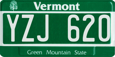 VT license plate YZJ620