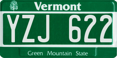 VT license plate YZJ622