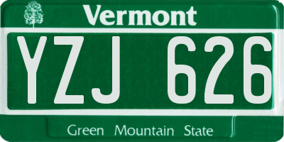 VT license plate YZJ626