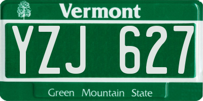 VT license plate YZJ627