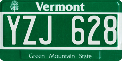 VT license plate YZJ628