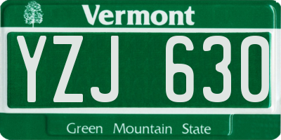 VT license plate YZJ630
