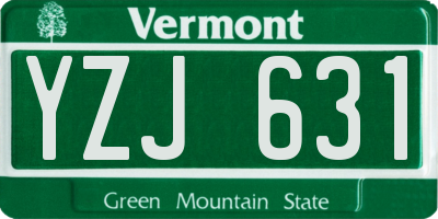 VT license plate YZJ631
