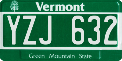 VT license plate YZJ632