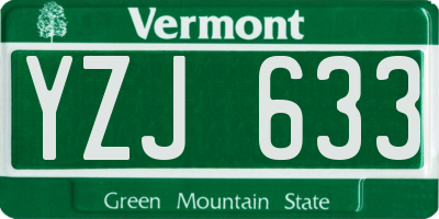 VT license plate YZJ633