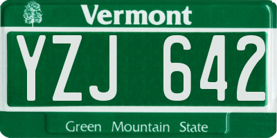 VT license plate YZJ642