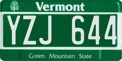VT license plate YZJ644