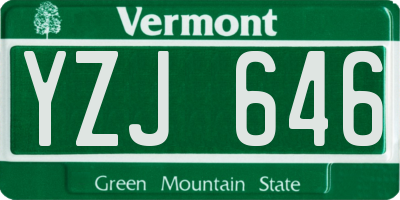 VT license plate YZJ646