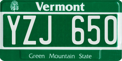 VT license plate YZJ650