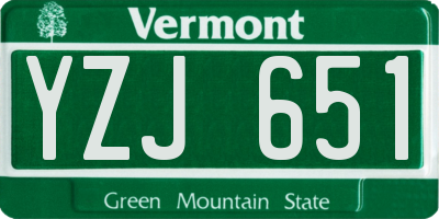 VT license plate YZJ651