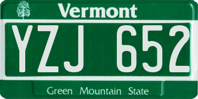 VT license plate YZJ652