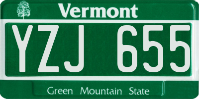 VT license plate YZJ655