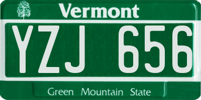 VT license plate YZJ656