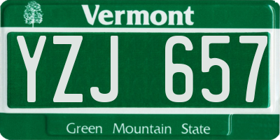 VT license plate YZJ657