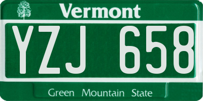 VT license plate YZJ658