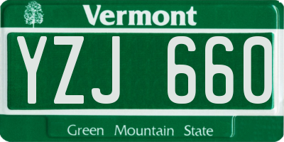 VT license plate YZJ660