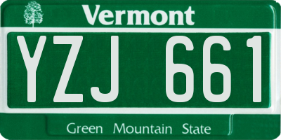 VT license plate YZJ661