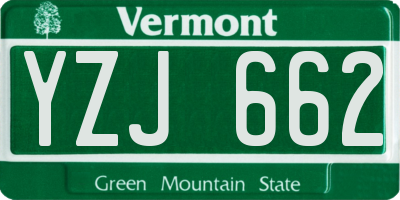VT license plate YZJ662