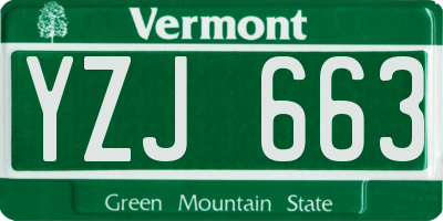 VT license plate YZJ663
