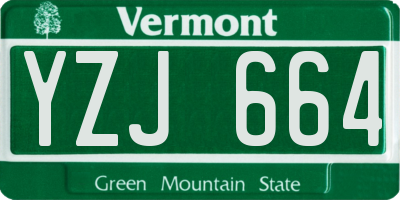 VT license plate YZJ664