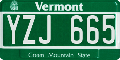 VT license plate YZJ665