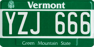 VT license plate YZJ666