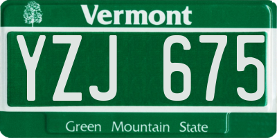 VT license plate YZJ675