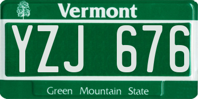 VT license plate YZJ676