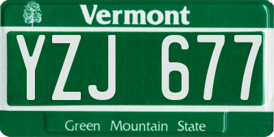 VT license plate YZJ677