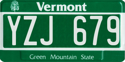 VT license plate YZJ679