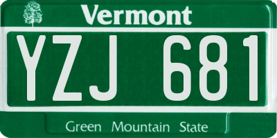 VT license plate YZJ681