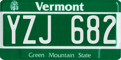 VT license plate YZJ682
