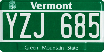 VT license plate YZJ685