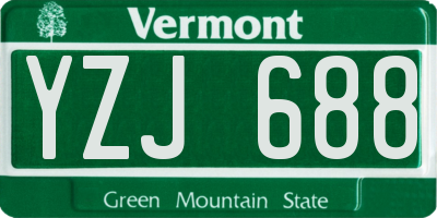 VT license plate YZJ688