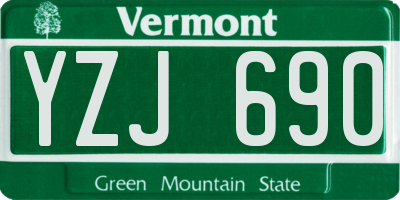 VT license plate YZJ690