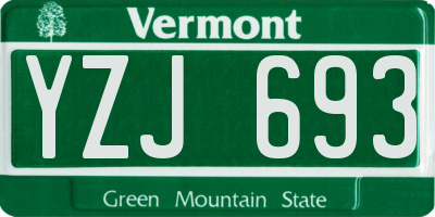 VT license plate YZJ693