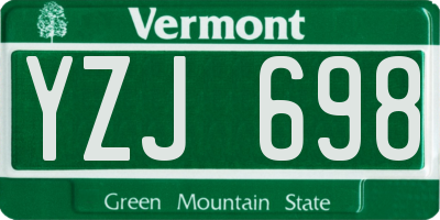 VT license plate YZJ698